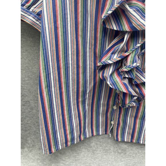 Vintage American Living Women's ruffled cotton blouse Size Large - Picture 3 of 11